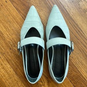 Freda Salvador Ivy Pointy Flat in Mint Croc